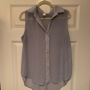 Striped Forever 21 navy & blue blouse